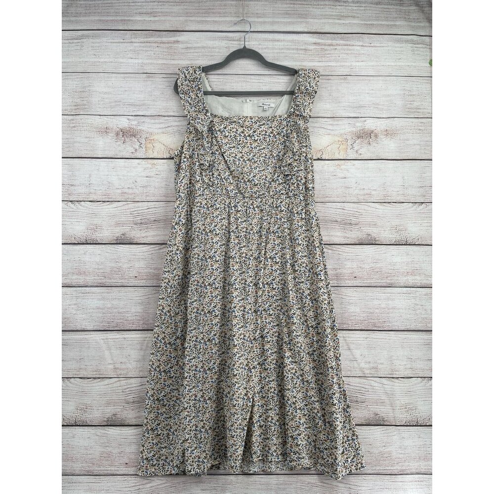 Madewell Floral Midi Dress - Black and Cream